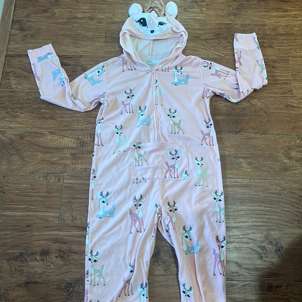 Súper soft warm onesie Justice pijamas with open feet Size 12.